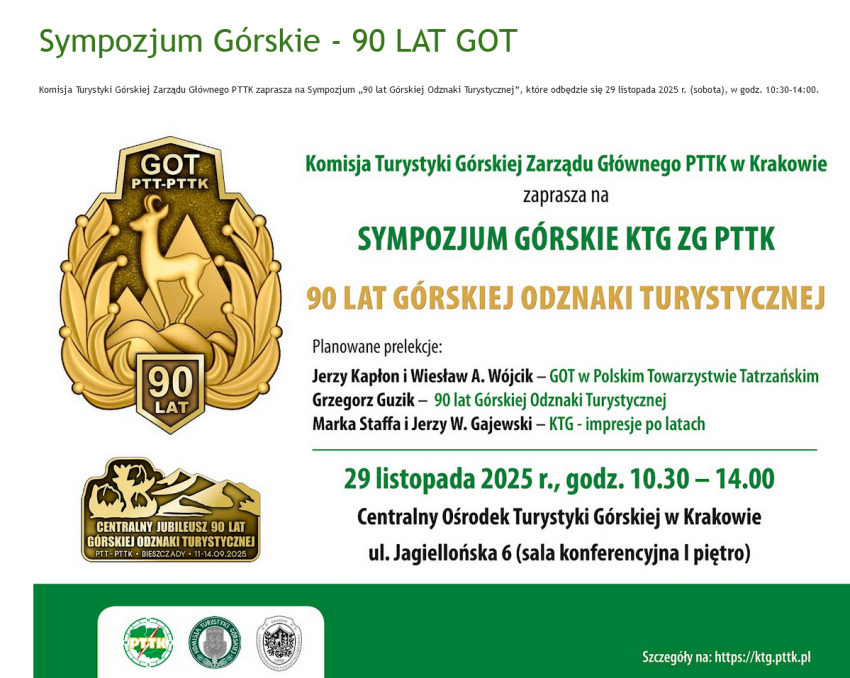 Sympozjum 90 lat GOT