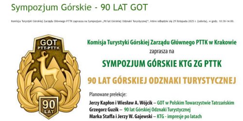 29.11.2025 - Sympozjum Górskie - 90 LAT GOT